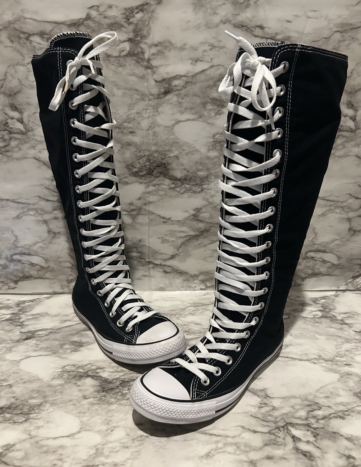 Converse Chuck Taylor All Star Shoes Womens 9 Black XX-Hi Knee-High Canvas Boots