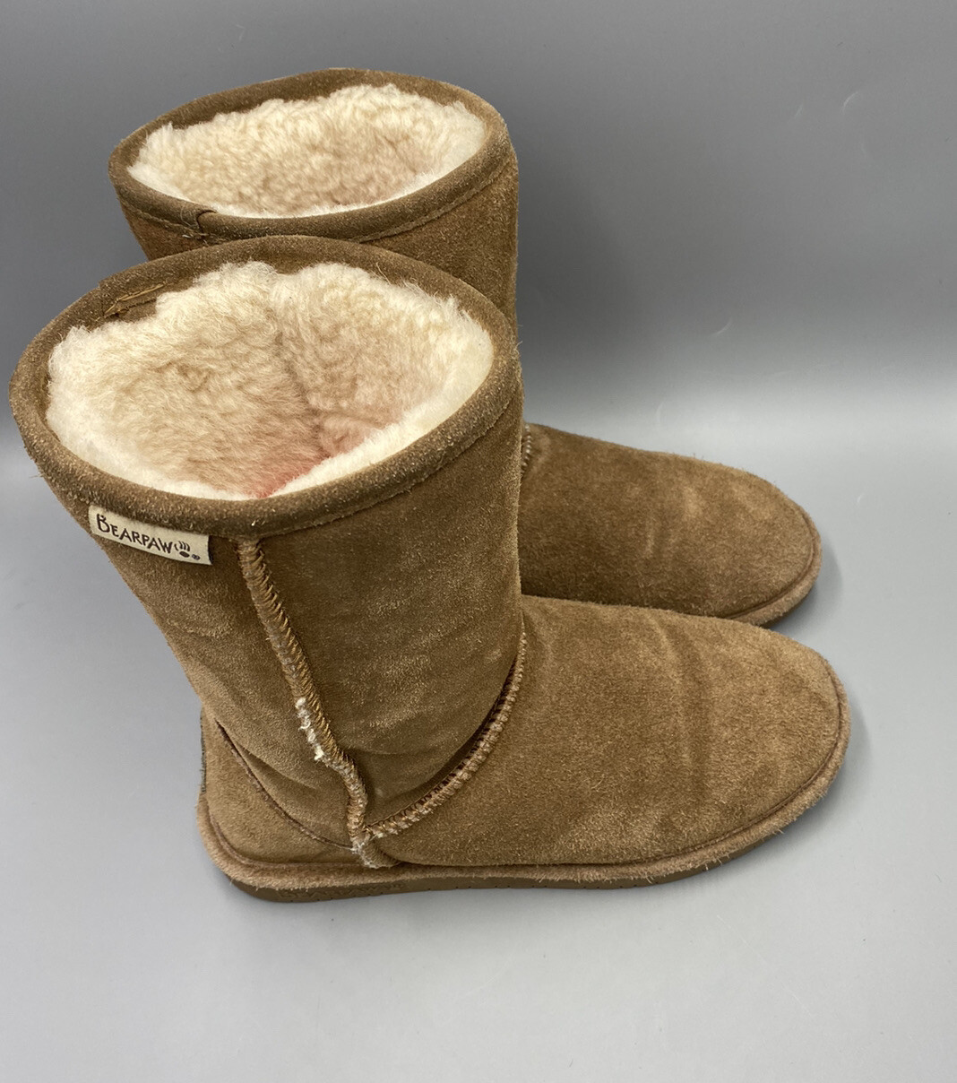 Bearpaw Emma Short 608W Earth Suede Boots Women Size 6