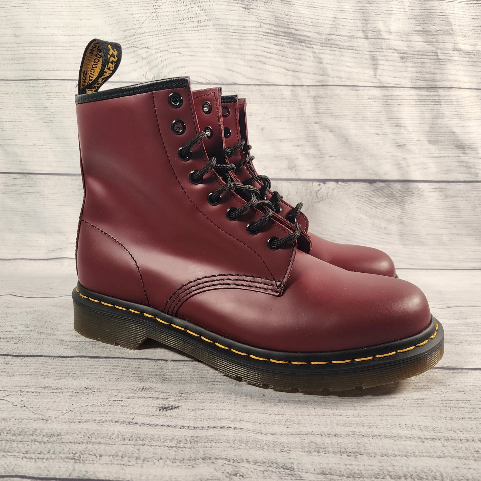 Dr. Martens 1460 Women’s 10 Cherry Red Smooth Leather 8-Eye Lace Up Combat Boots