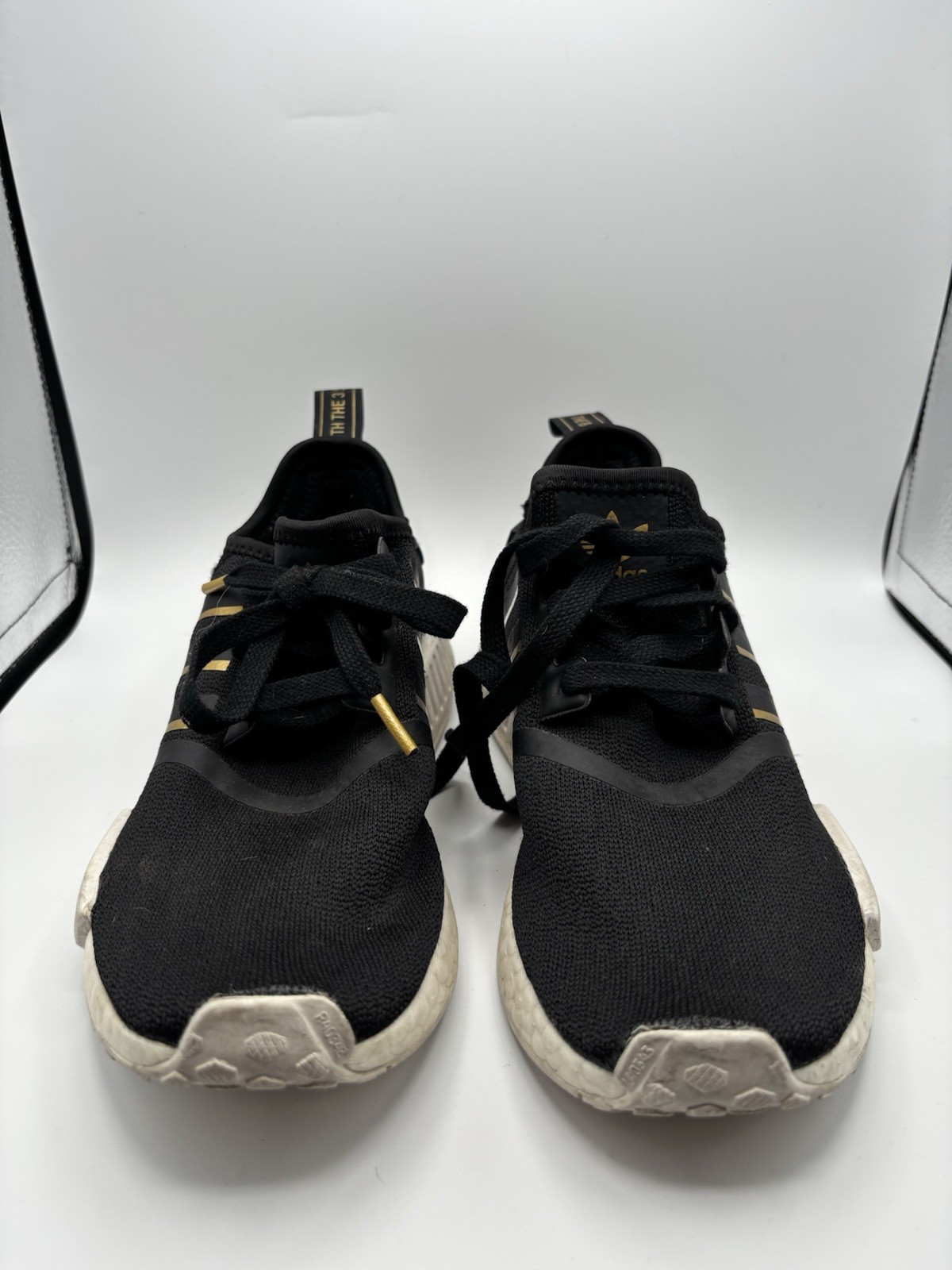 Adidas Shoes Womens 8 NMD R1 Running Sneakers Black Lace Up Athletic FW6433