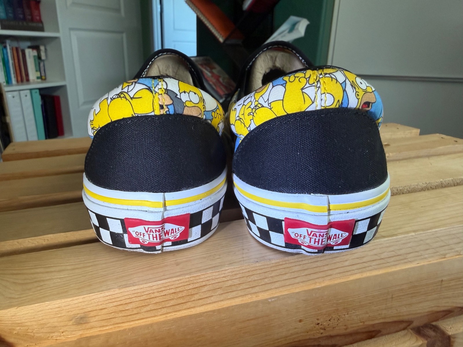 The Simpsons x Vans Customs Classic Slip-On w/ Bart and Homer Simpson 9 M/10.5 W