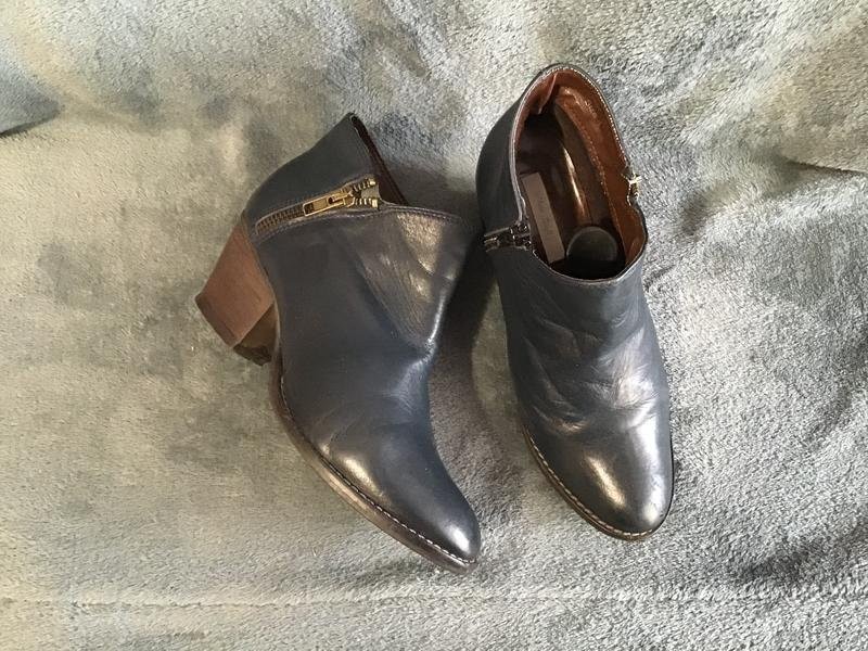 women white stuff ankle boots navy leather 36
