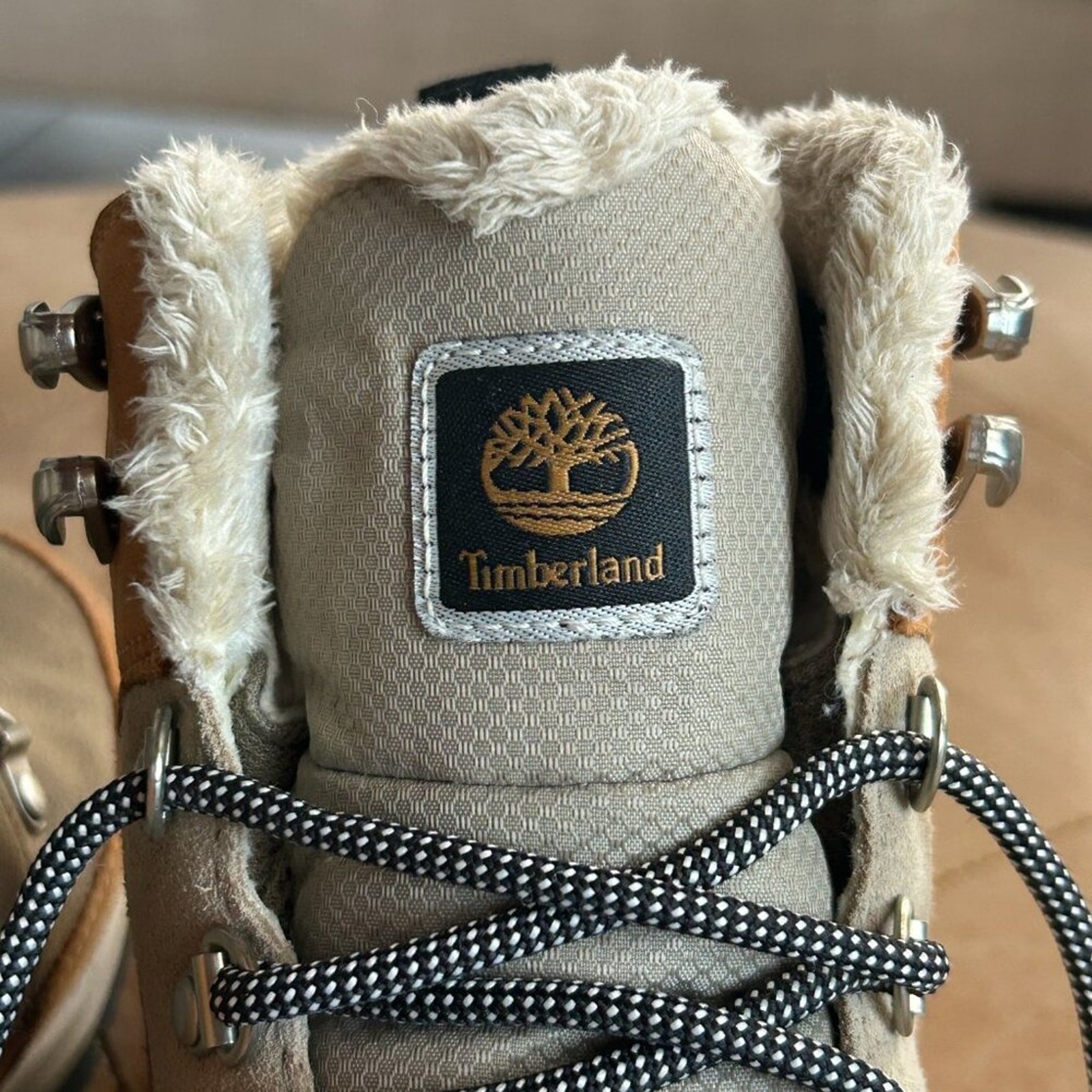 Timberland Alpine Hiking Boots Brown Gorpcore Cabin Faux-Shearling Women 6