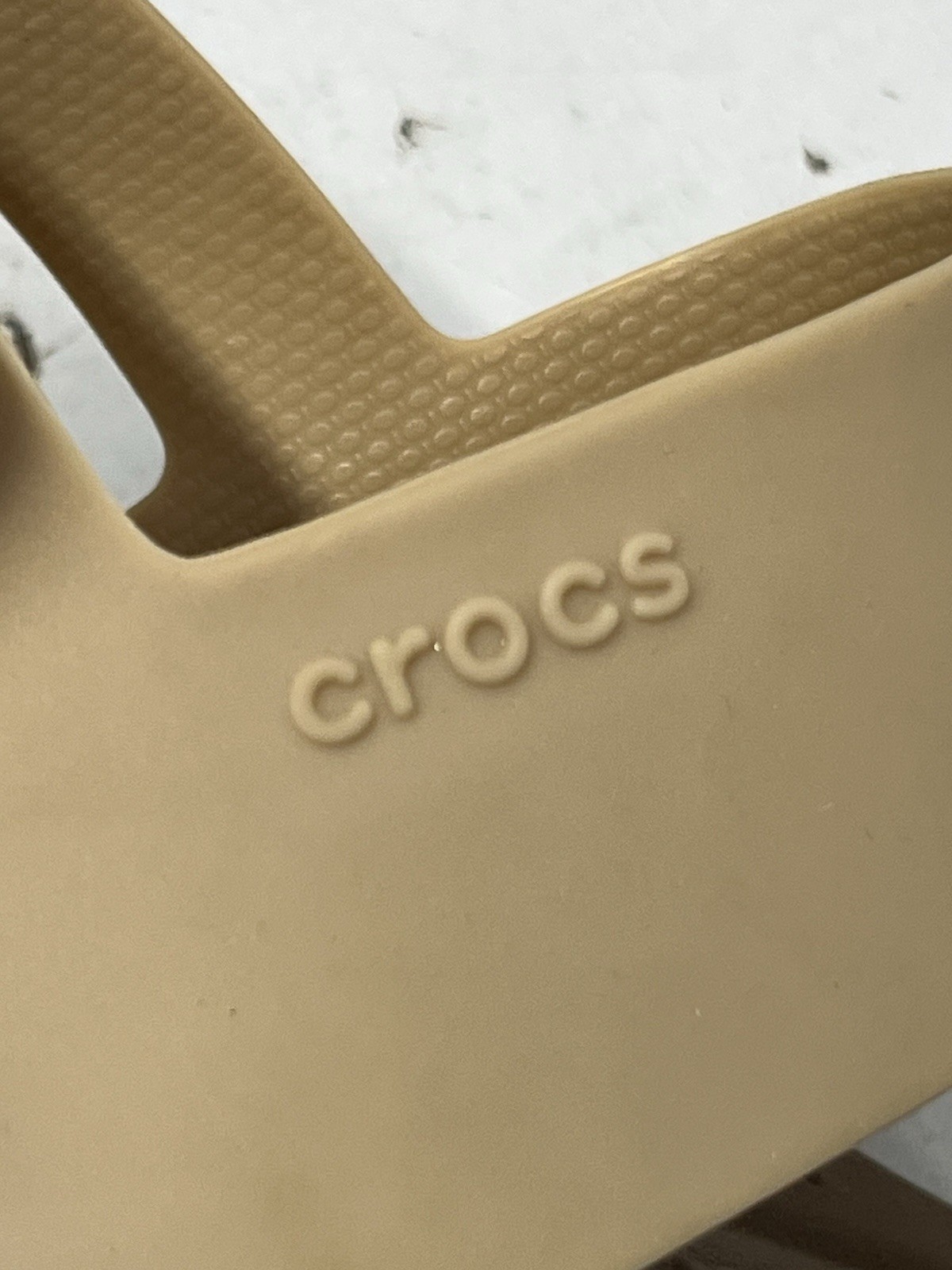Women’s Crocs LiteRide Brooklyn Latte beige platform low wedge sandals size 7 M