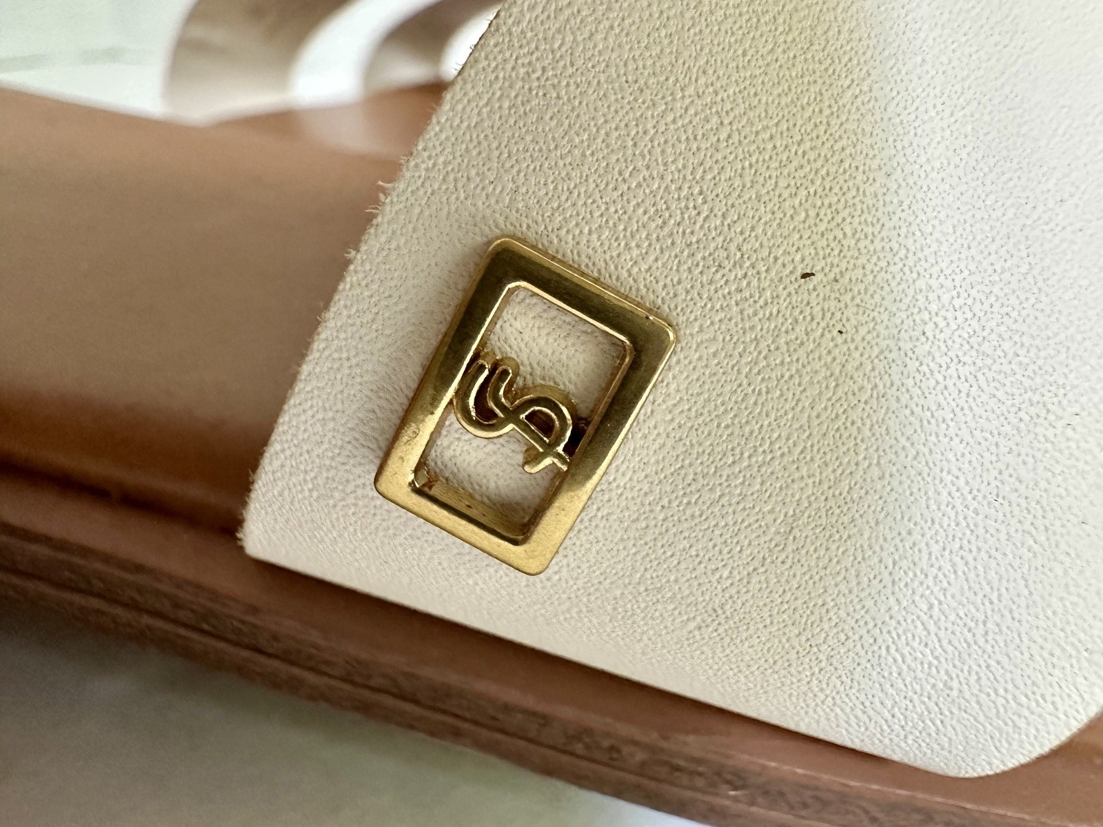 Franco Sarto Square-Toe Cream Flat Slides Size 9M