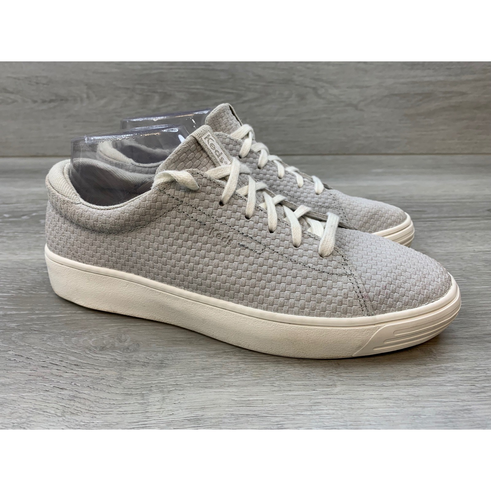 Keds Jump Kick Women’s Woven Light Grey Low Top Lace Up Sneakers 8