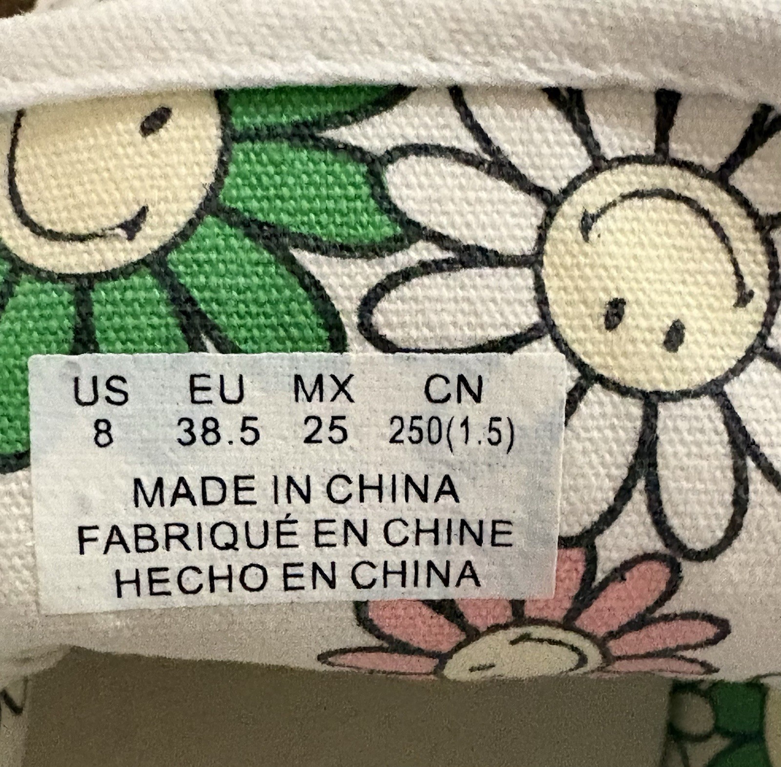 aerie Women’s White Canvas Floral Daisy Lace-Up Low Top Sneakers Rubber Sole
