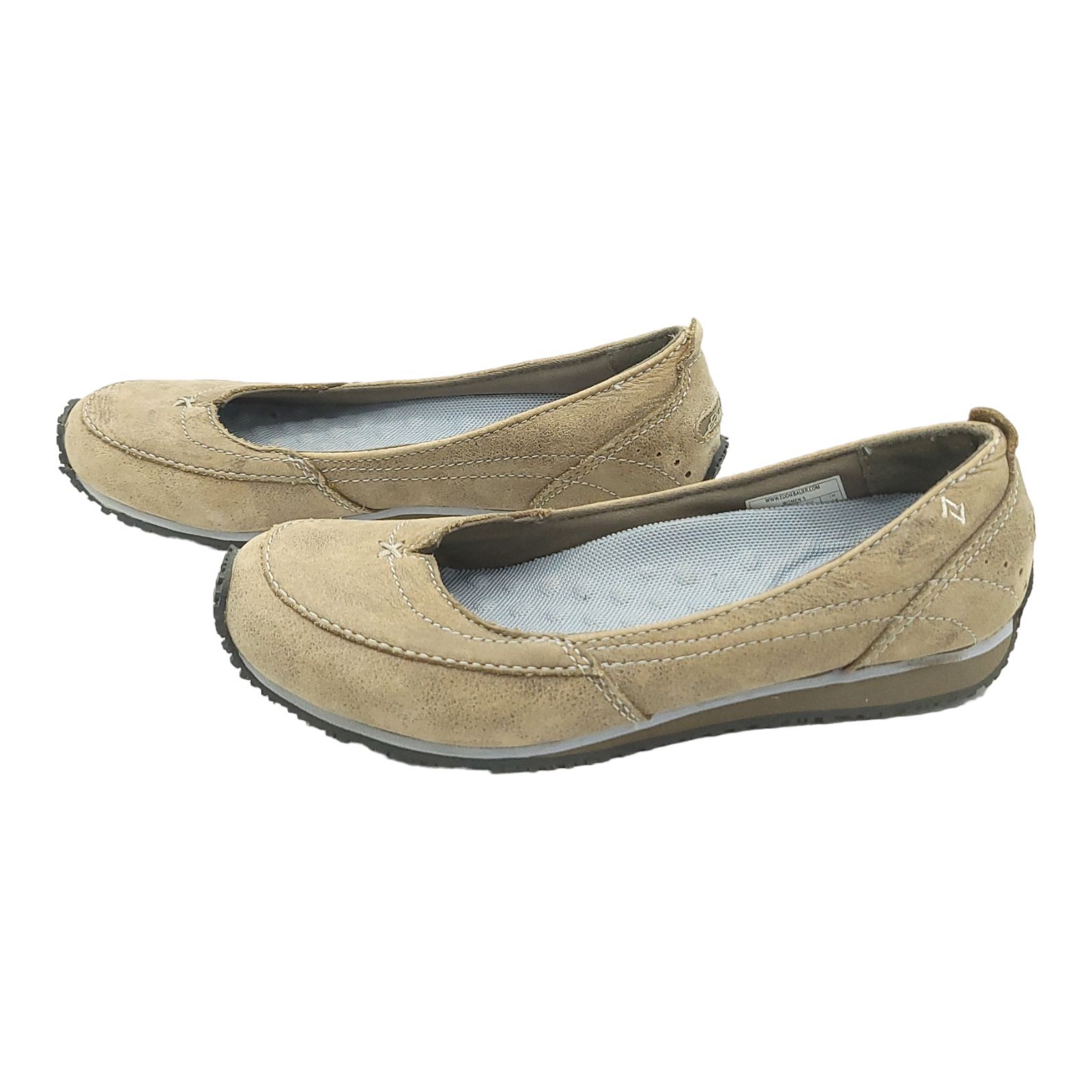Eddie Bauer Christine Flats Womens Size US 6 UK 3.5 EU 36 Taupe Leather Slip On