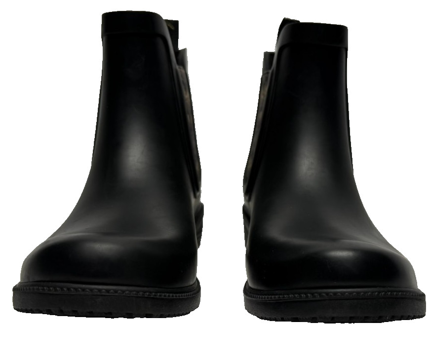 Joules Rutland rubber ankle rain Boots in black with a snakeskin pattern size 6