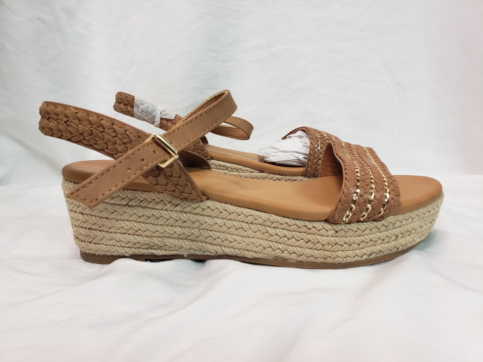 Goserce Womens Espadrille Platform Open Toe Low Heel Sandals, Brown,Size 40| US9
