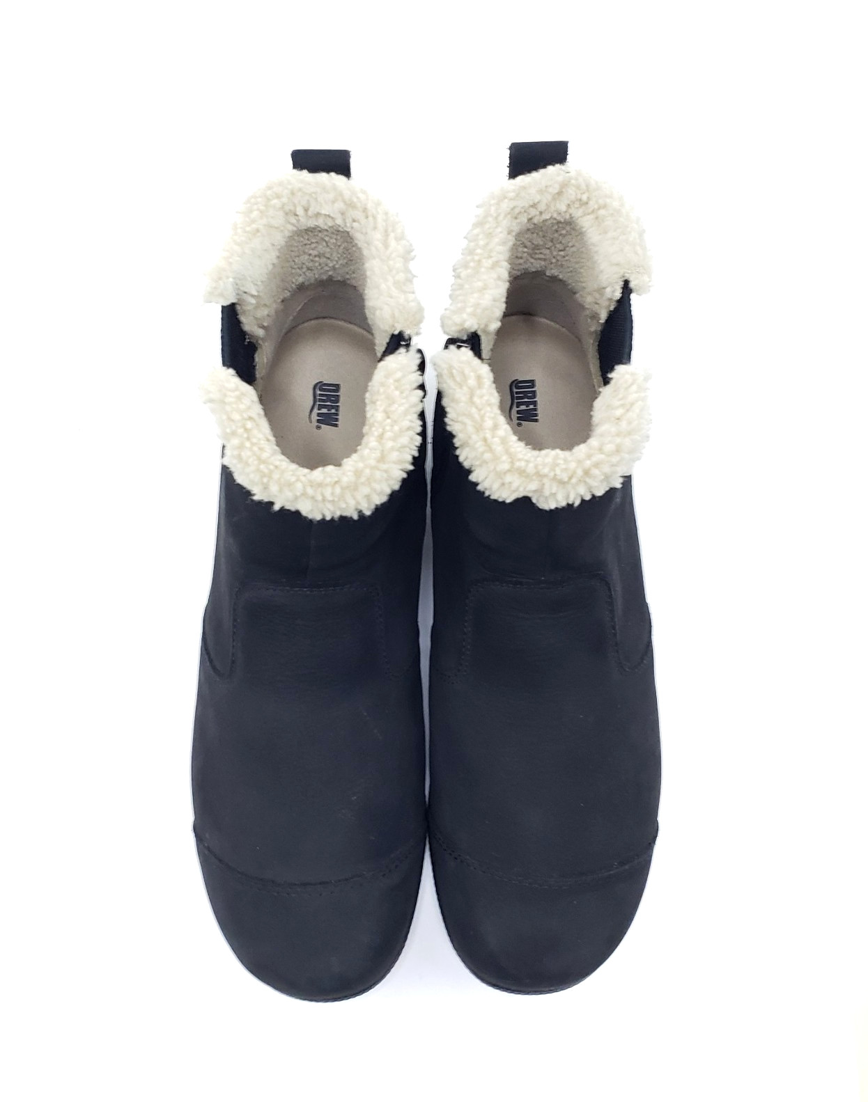 Drew Jayla Womens Boots Black Leather Shearling Lined Comfort Ankle Size 8.5 W
