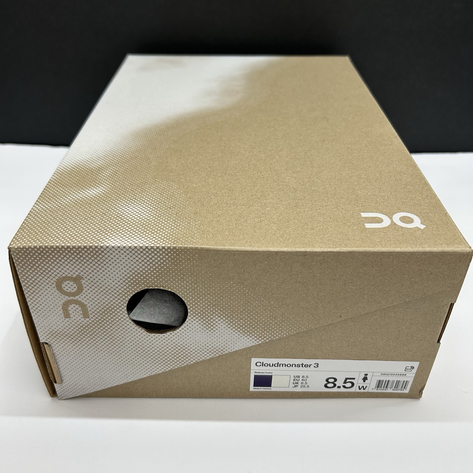 On Cloudmonster 3 Replacement Shoe Box Size 8.5W Nebula/Ivory EMPTY BOX ONLY