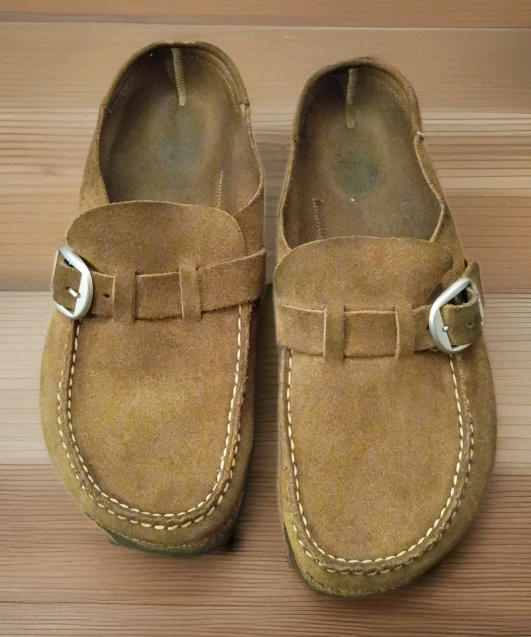 Birkenstock Womens BUCKLEY Suede Clog TEA Wide Sz 38 Women US 7 -7.5