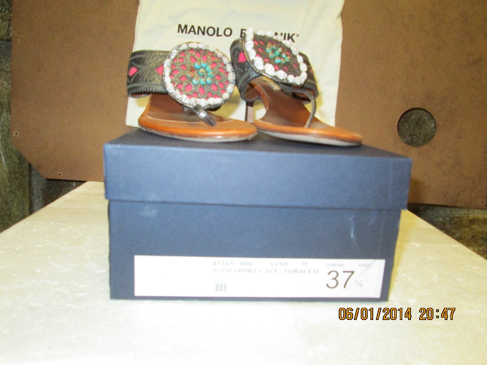 Oscar de la Renta Leather Heeled Sandals 37.5