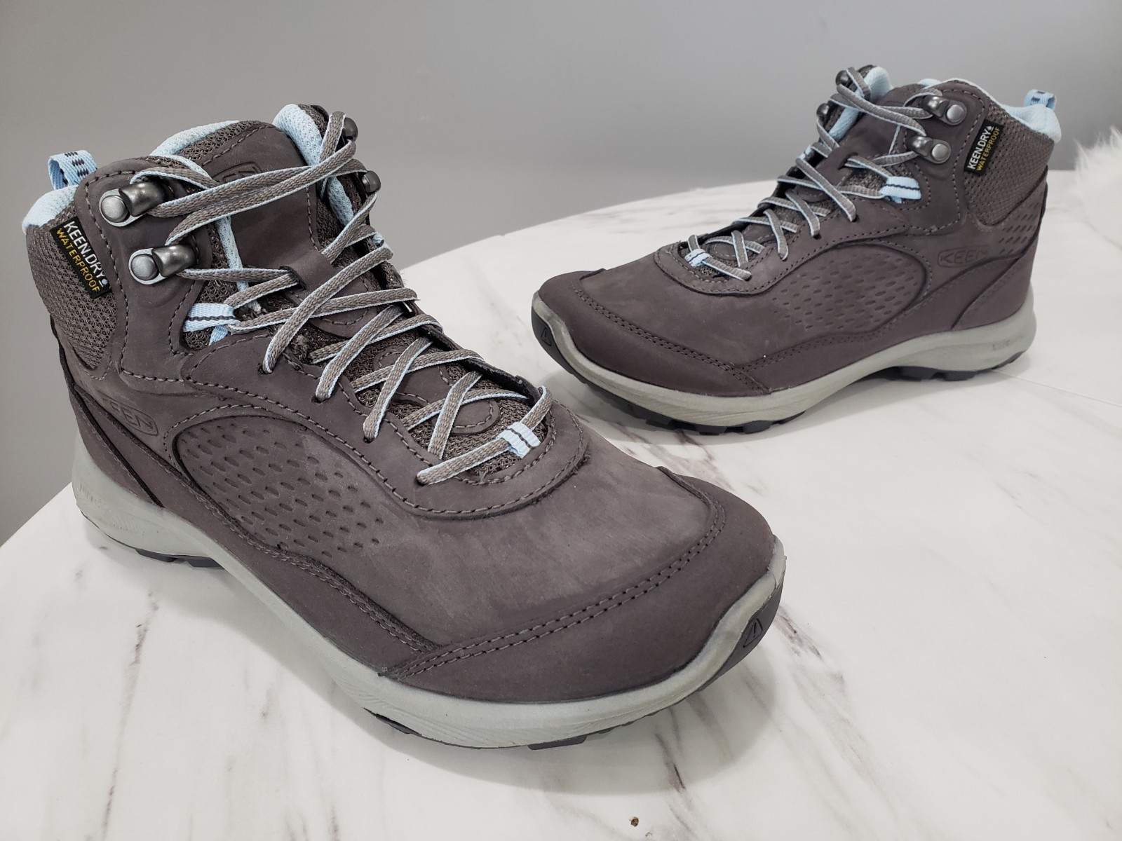 NEW WOMENS 5.5 KEEN Terradora Explorer Mid Waterproof Hiking Boots GRAY BLUE