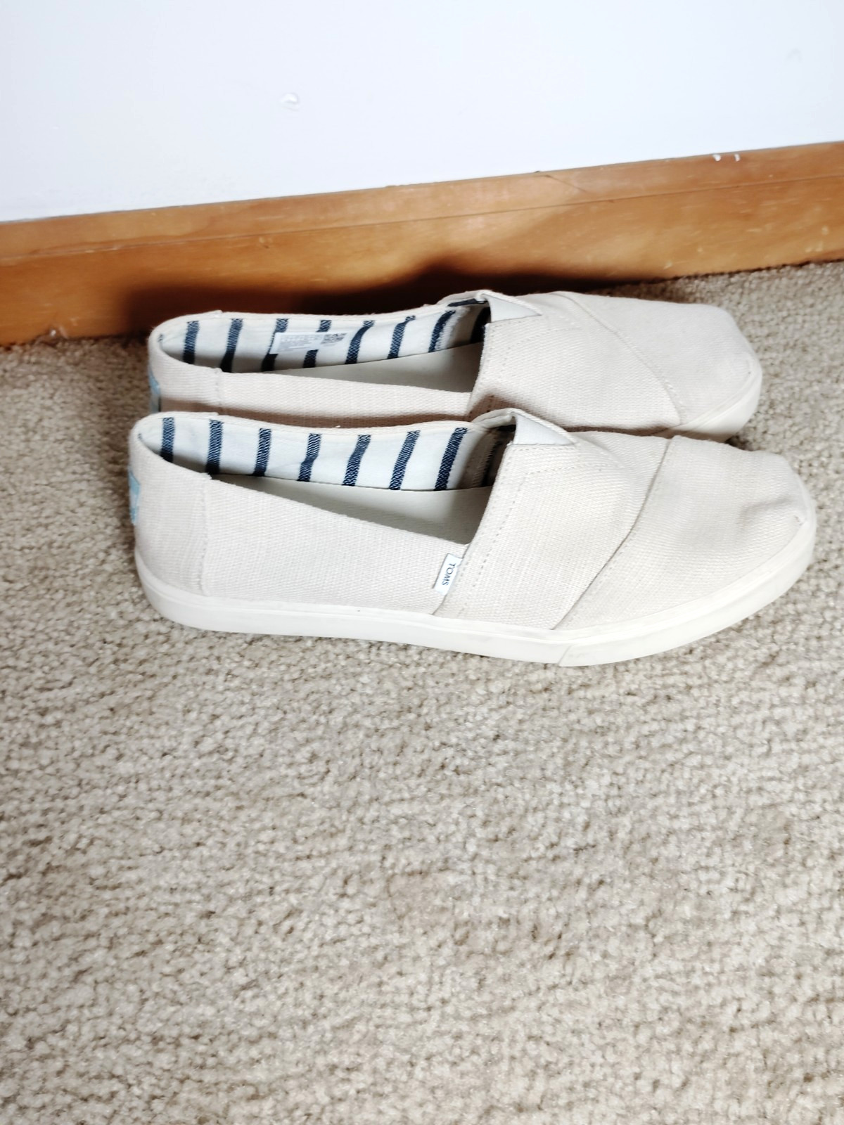 TOMS Natural Heritage CREAM Woven Canvas Shoes Resort Boho Casual Travel Women 9