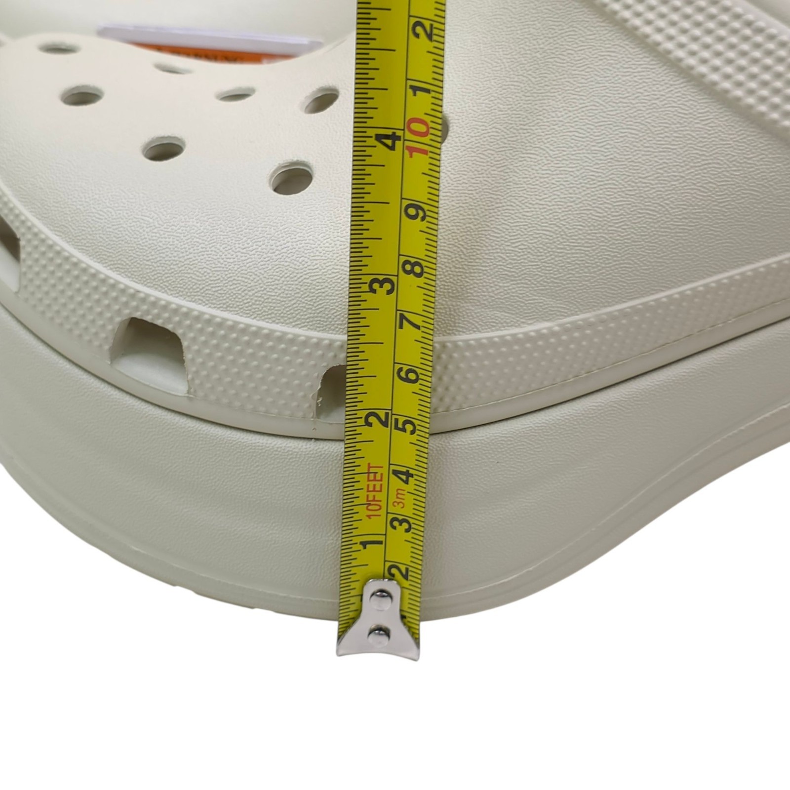 Crocs Siren Clog M9/W11 Cream Platform Slip-On Shoes 3 1/2″ Heel