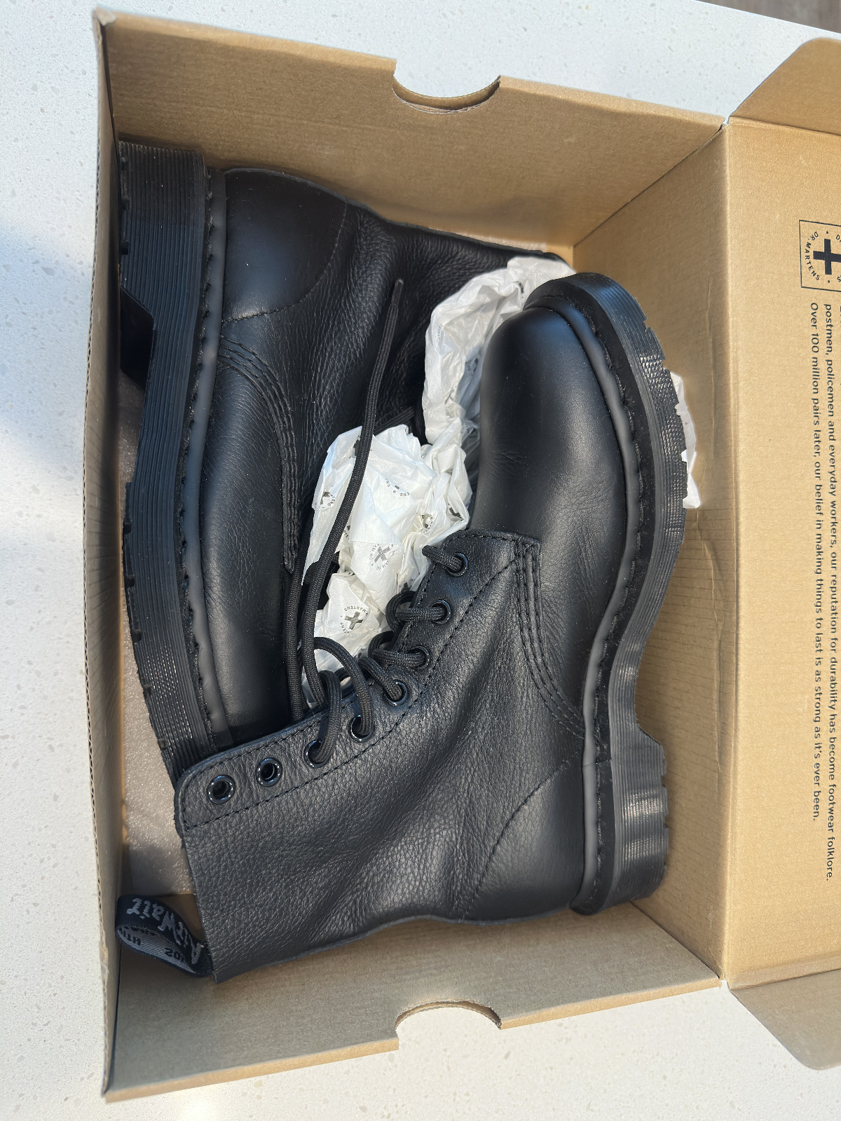 Dr. Martens 1460 Pascal Mono Black Leather Combat Boots Women’s US 8 UK 6 EU 39