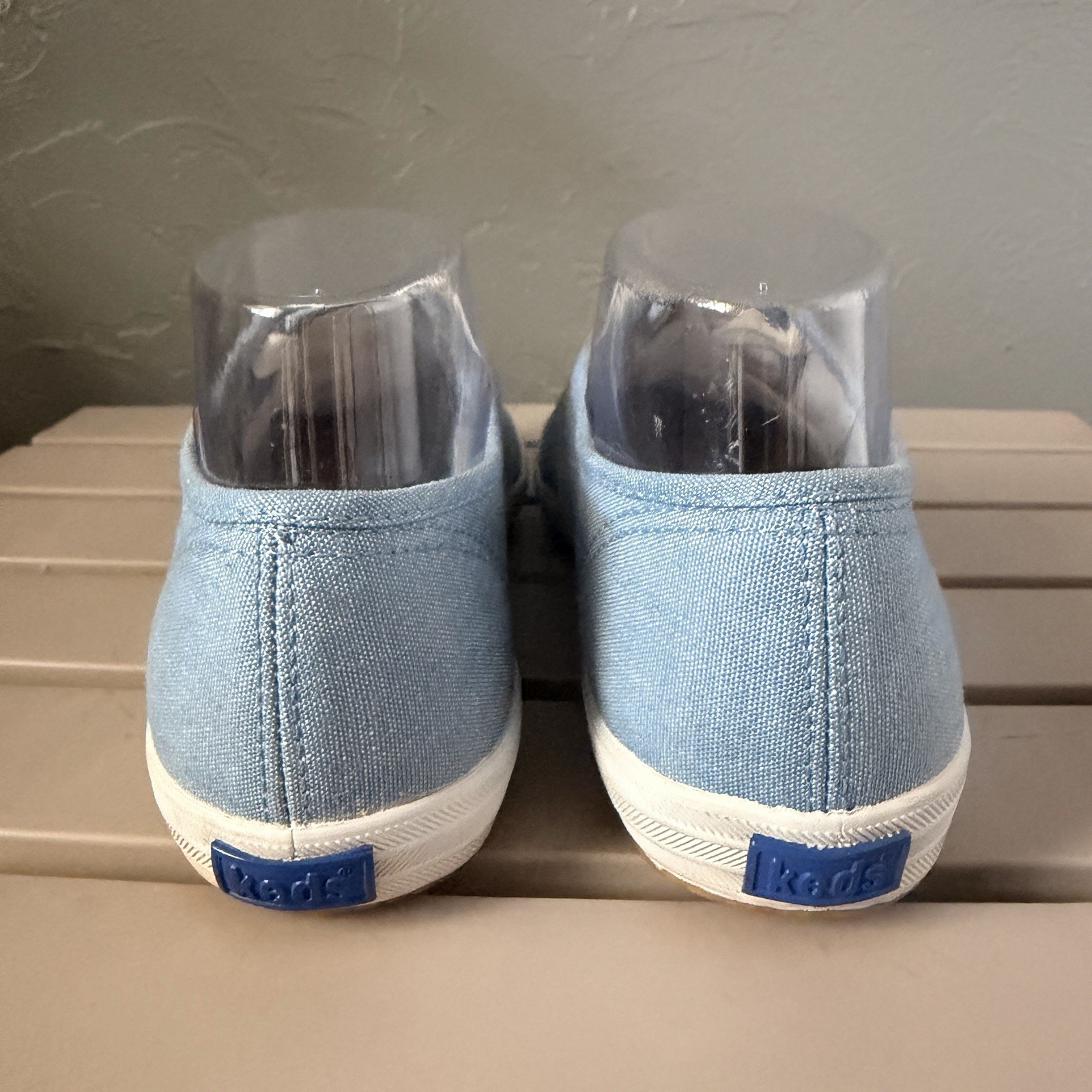 Vintage 90s Keds Blue Canvas Lace Up Sneakers Womens 9.5 Retro Preppy Casual