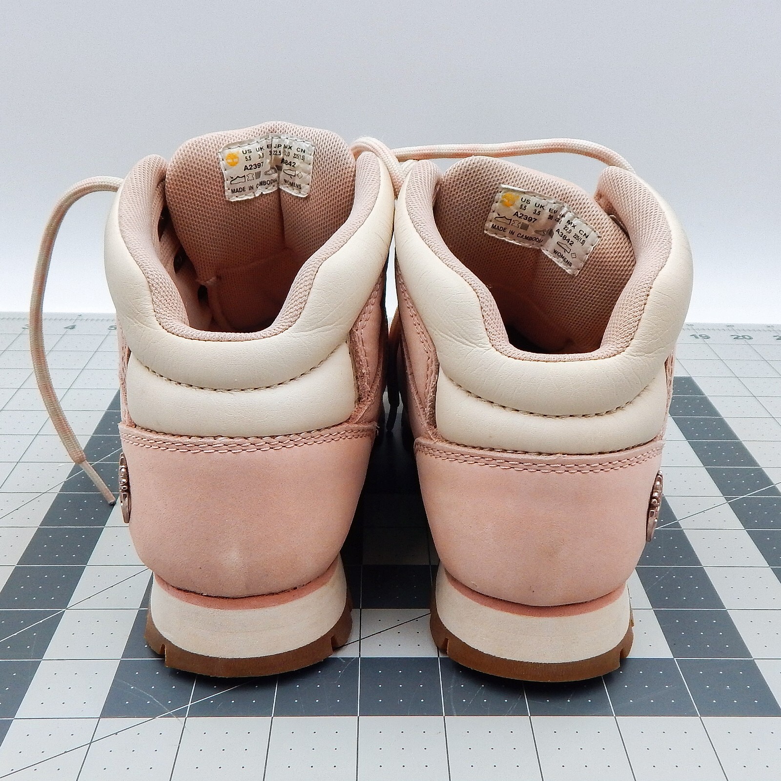 Timberland Women’s Euro Sprint Light Pink Sz 5.5 Girls Nubuck Ankle Hiker Boots