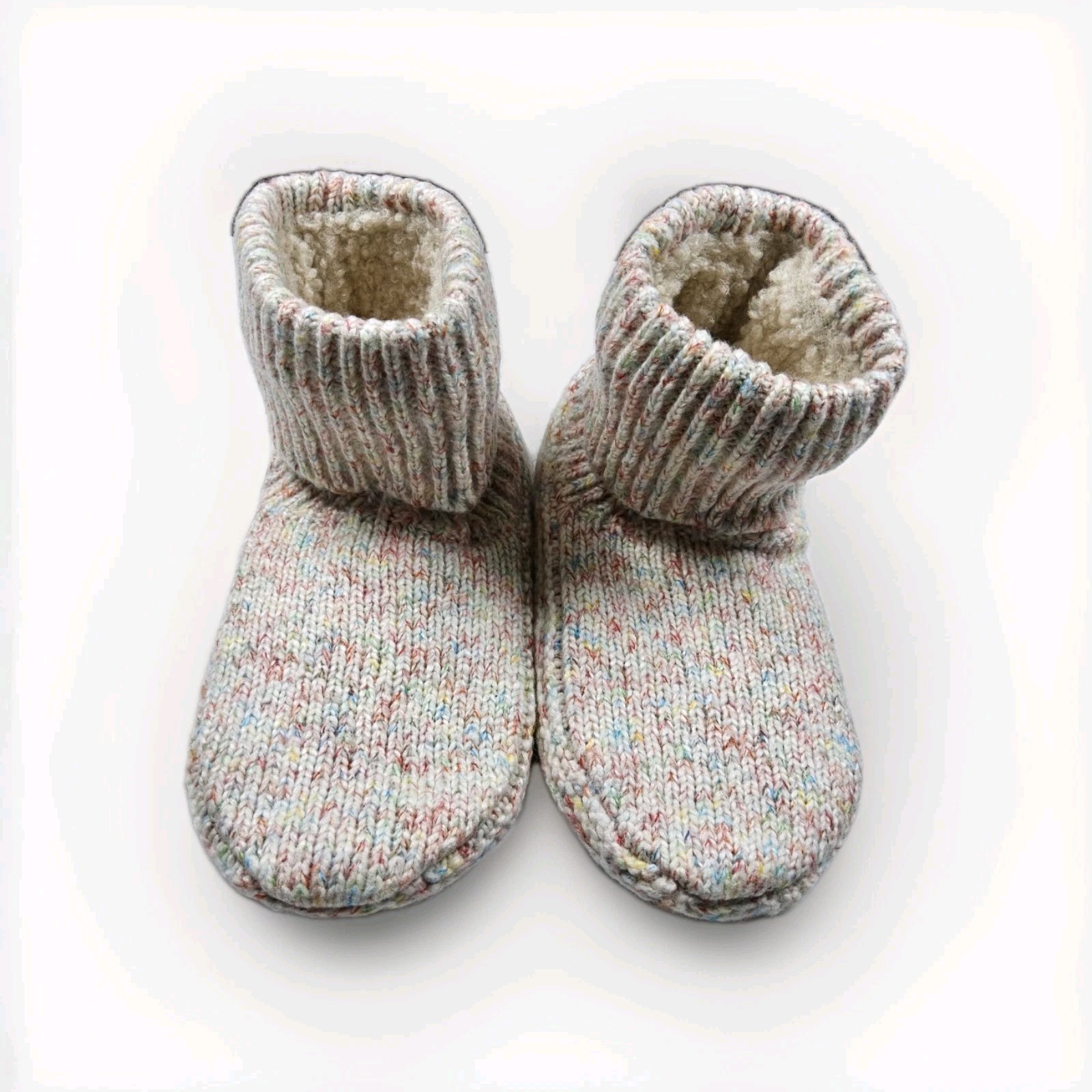 Bombas Sherpa Lined Gripper Bootie Slippers House Shoes Size S W7-8.5