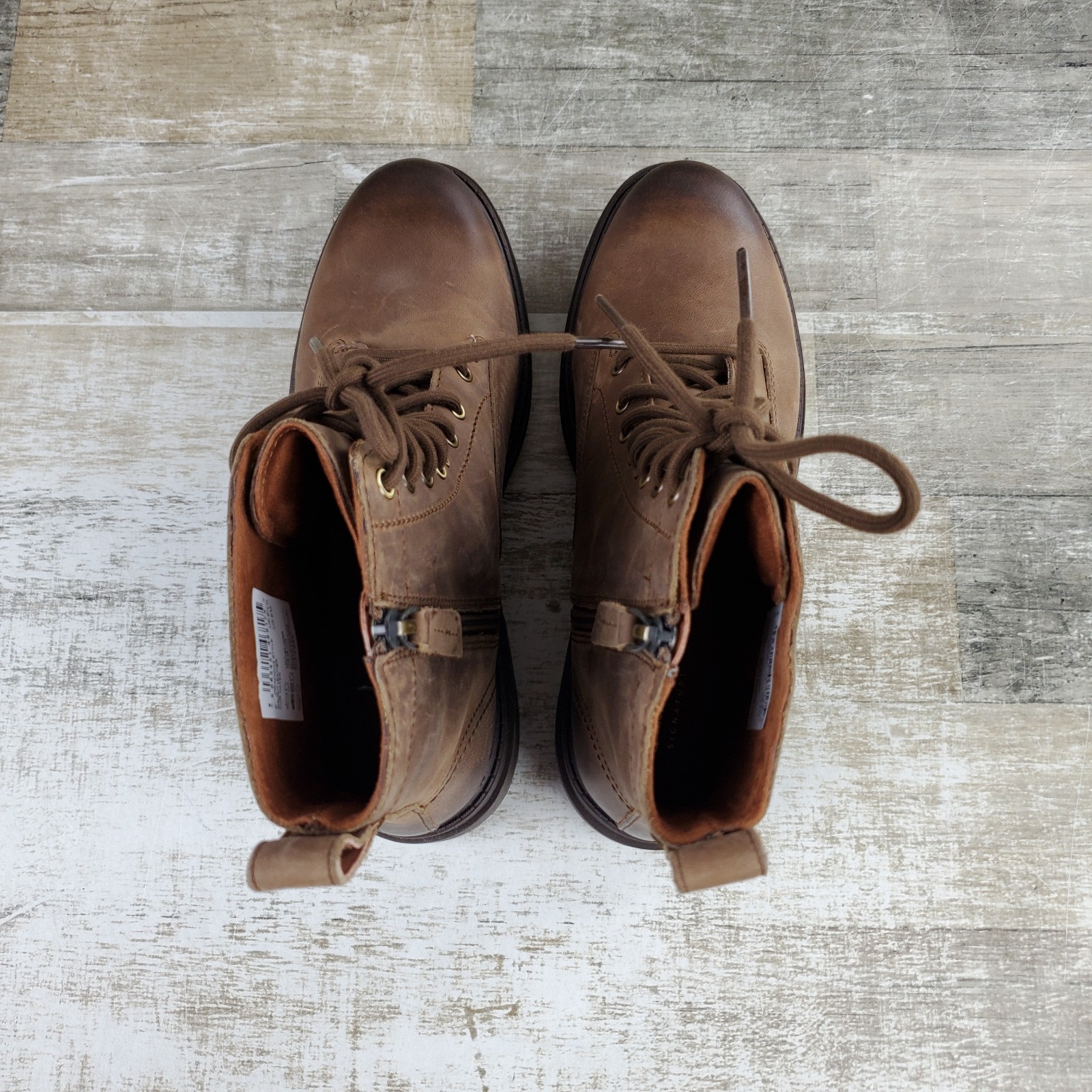Clarks Orinoco 3 Womens Ankle Boots Sz 9 M Walnut Leather Lace-Up Side Zipper