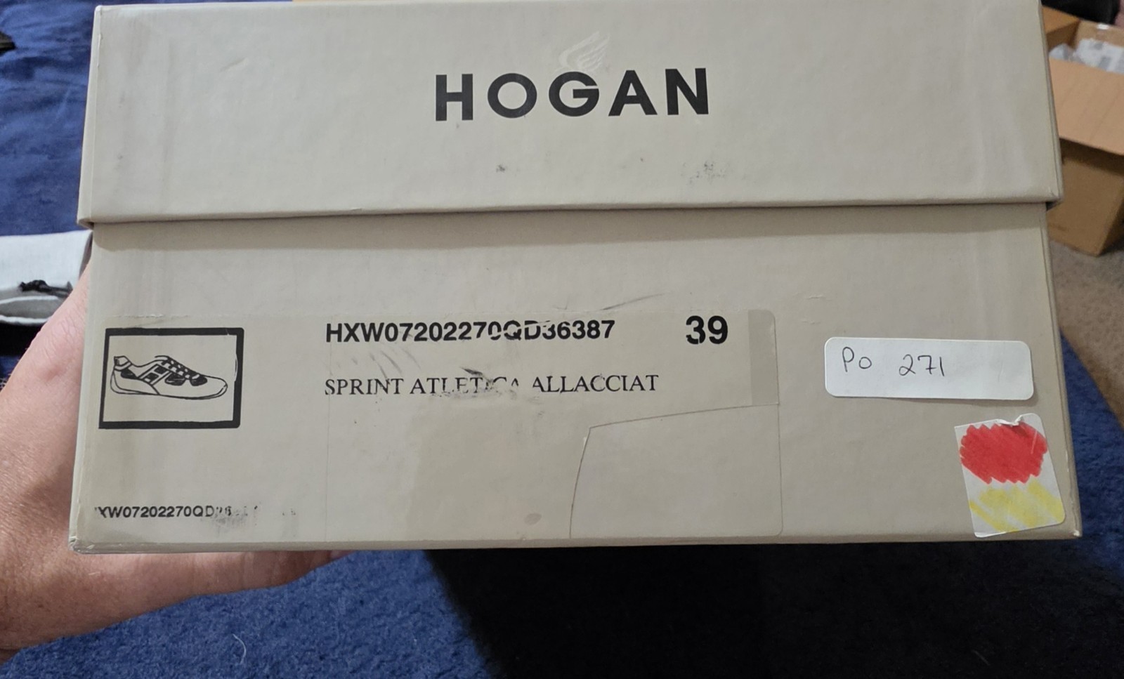 Hogan Sprint Atletica Vintage Gold Red Leather Cutout Sneakers NOS women’s 9 US