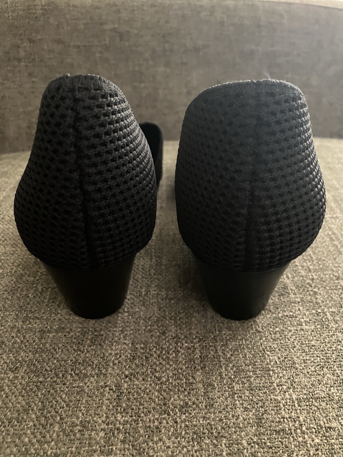 Eileen Fisher Women’s Black Synthetic Pointed Toe D’Orsay Slip On Heels 7.5