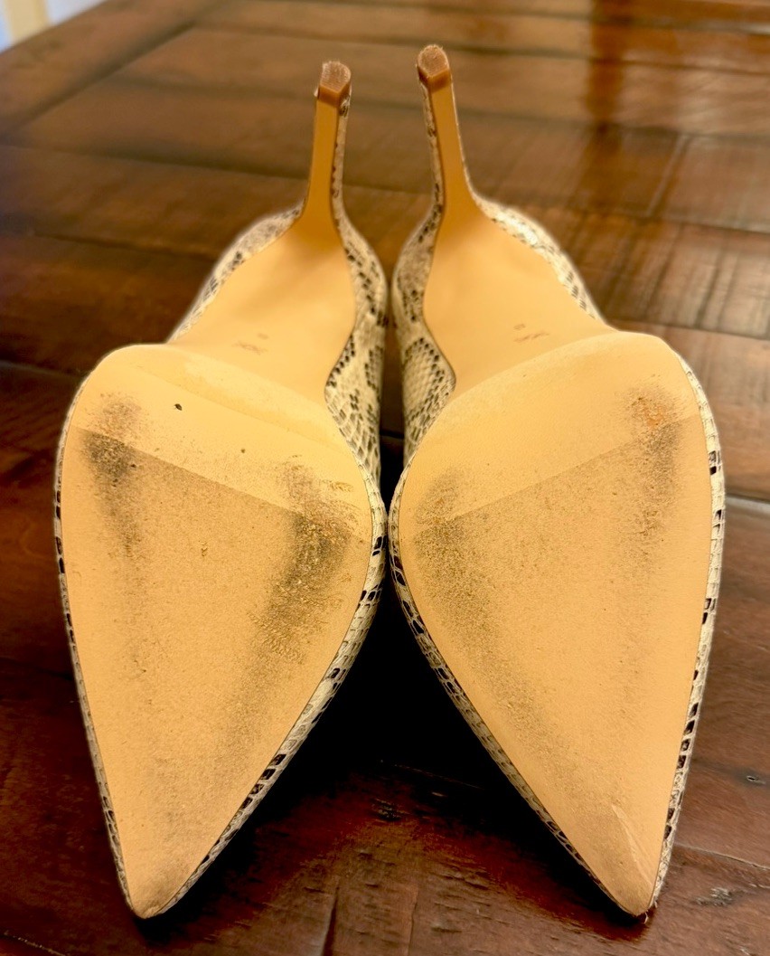 BCBG GENERATION Size 8 Pastel Snakeskin Shimmer Pointed Stiletto Heels