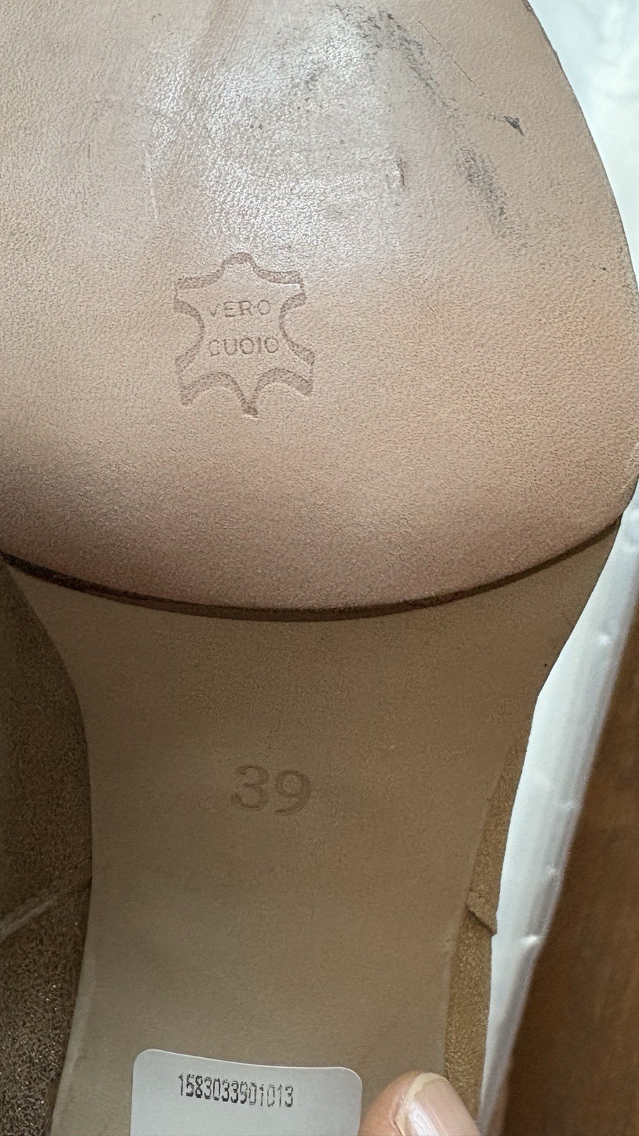 Luxury Boutique 58 Gold Ankle Boots Size 39. Gold Leather and Beige Canvas.