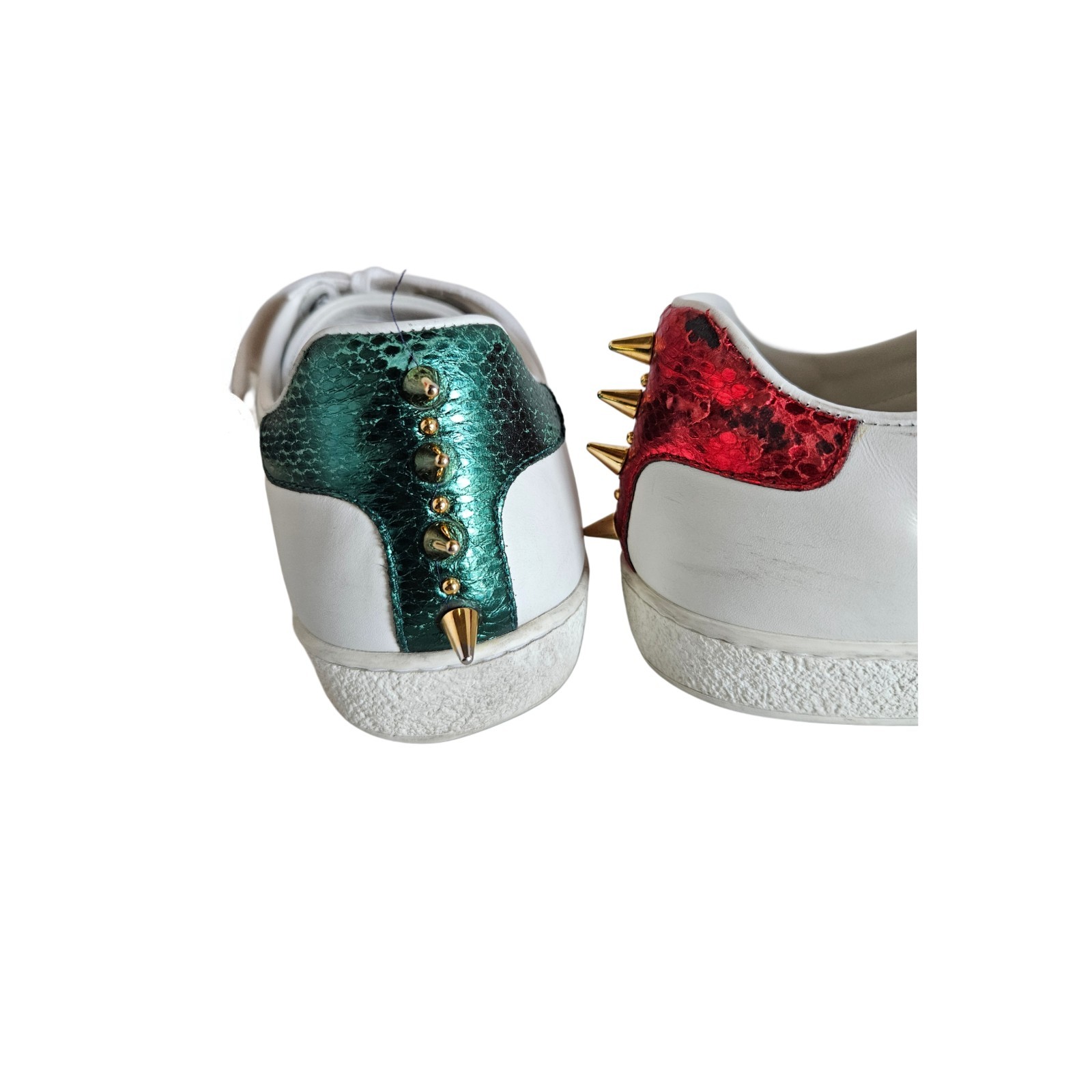 Gucci White Leather Ace Studded Pearl Sneaker, Size 39