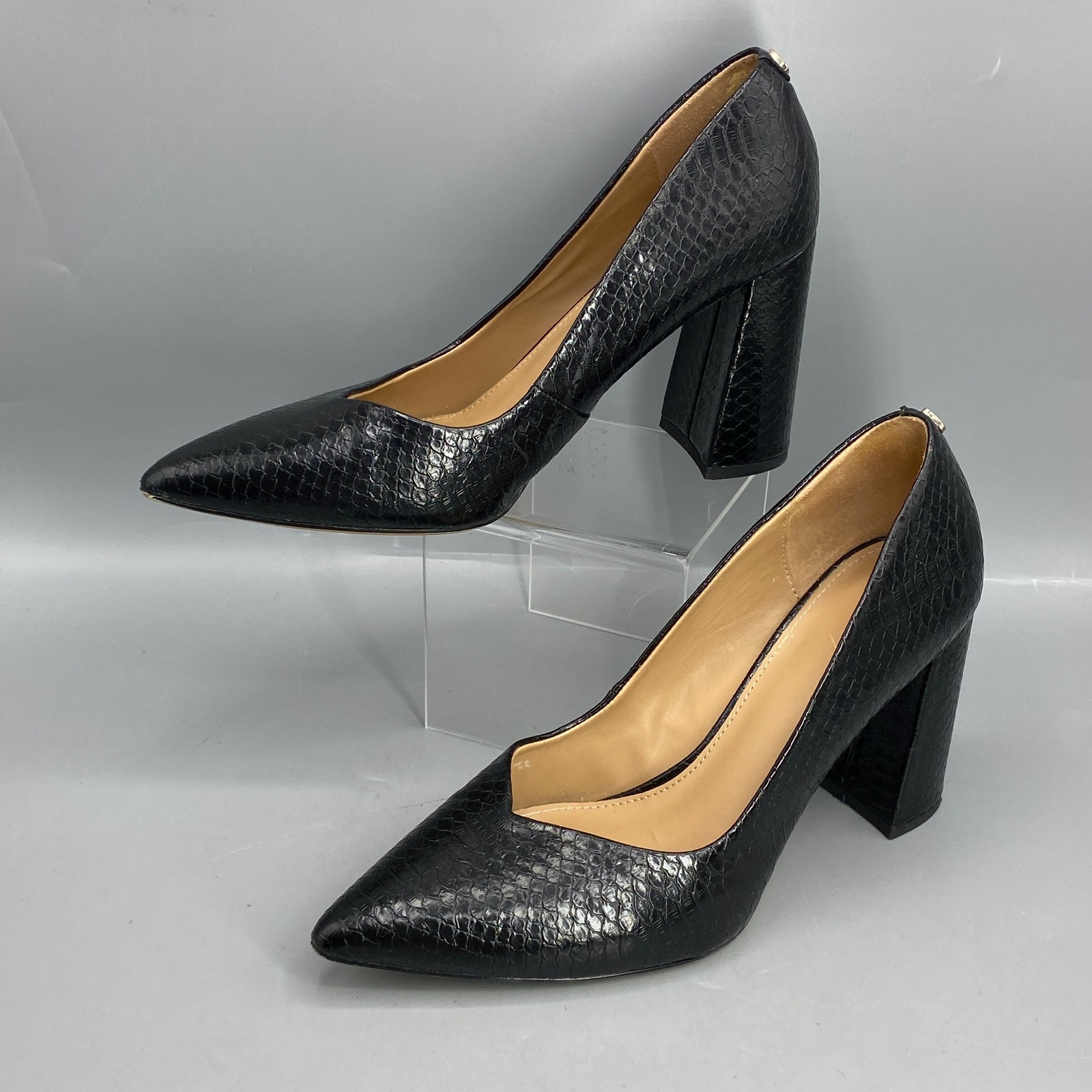Circus by Sam Dress Pumps Womens 8 Black Snakeskin Print Career Business Formal