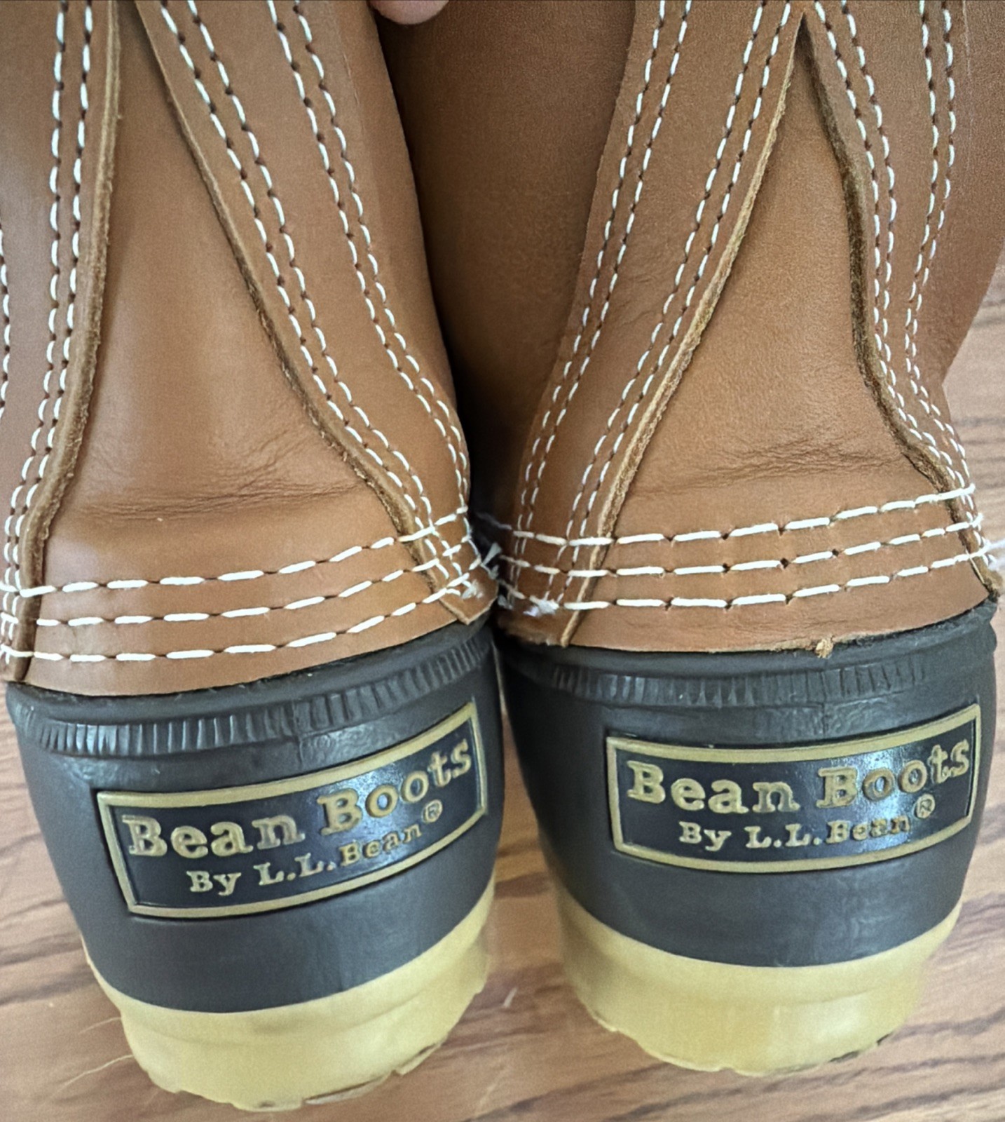 LL BEAN Boots Waterproof 8” Duck Boot 175064 Brown Leather USA Womens Sz 6 EUC