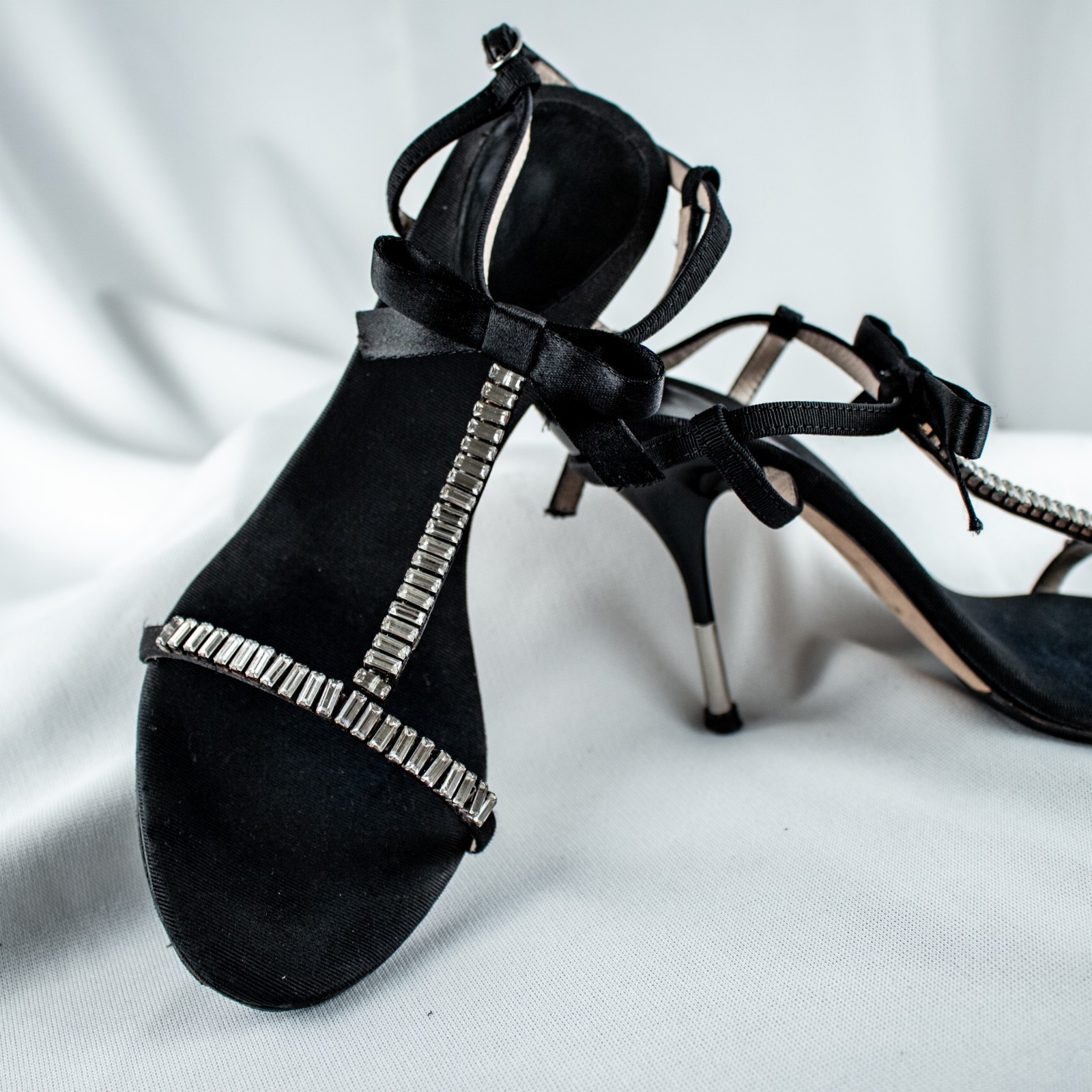 VERO CUOIO Vibram Black Silver Reflector Slingback Dress Shoes Size 7, Euro 36.5