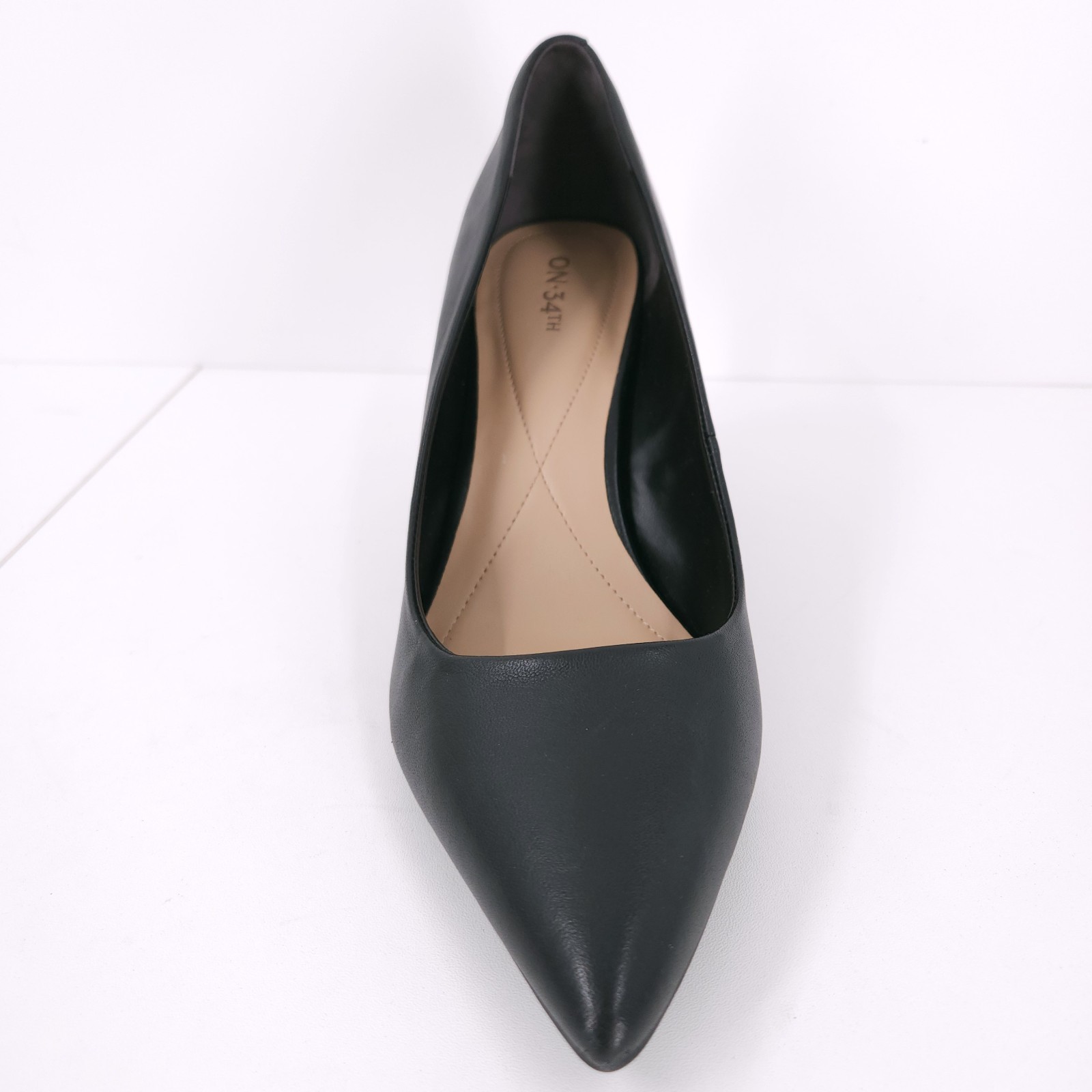 On 34th Jeules Black Stiletto Slip On Pointed Toe Pumps Womens Size 10.5 M