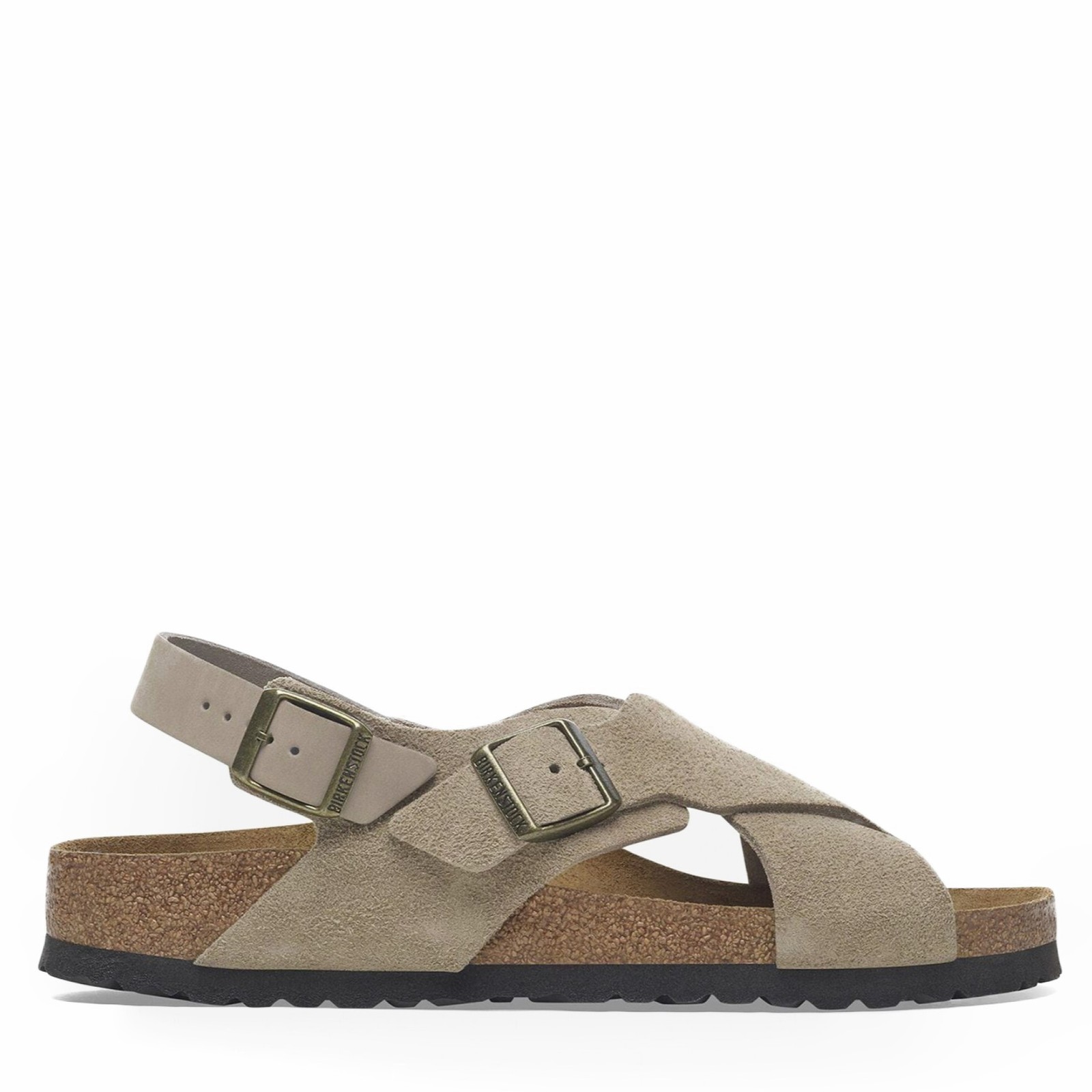 BIRKENSTOCK TULUM SFB TAUPE SUEDE MEDIUM/NARROW WIDTH WOMEN’S SANDALS SOFT FOOTB