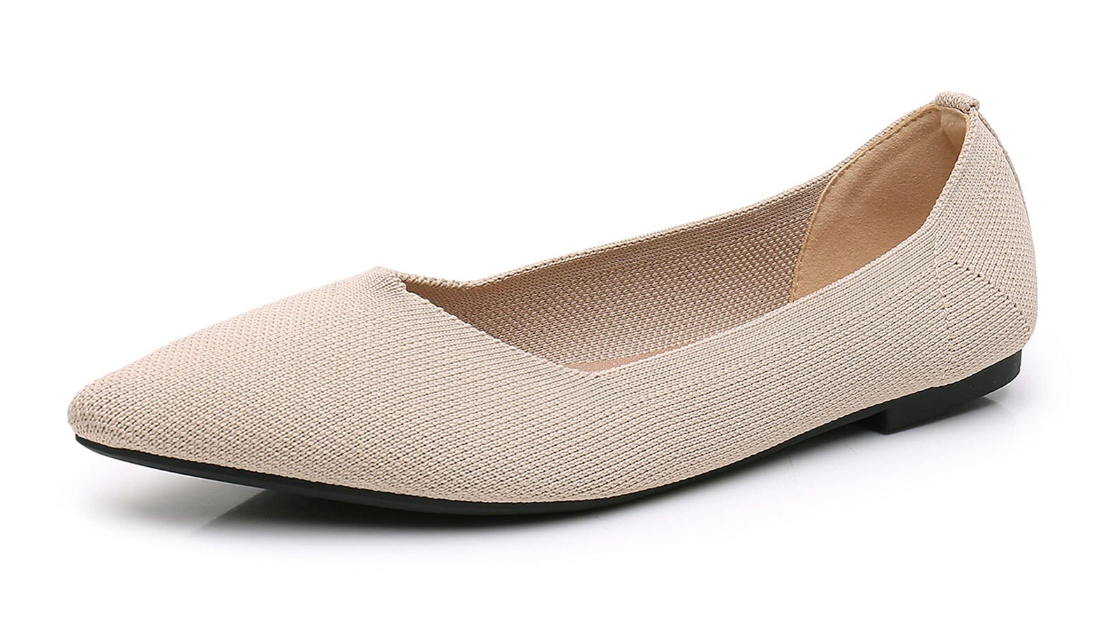 VenusCelia Women’s Dextrous Knit Flat Shoe (8.5 M US,Natural) Memory Foam