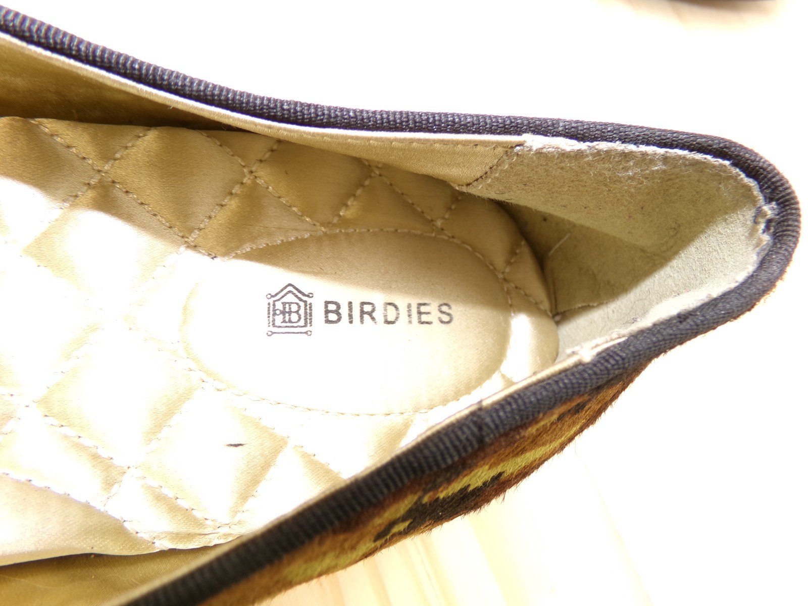 Birdies Camo Print Calf Hair Loafers Womens Green Black Brown Sz 11 Slip On Flat