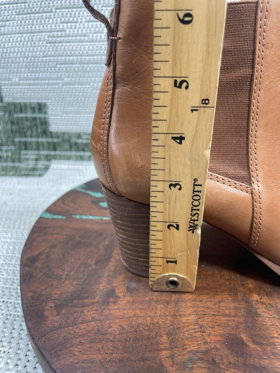 Madewell Chelsea Boot Women Size 6.5 The Regan English Saddle Leather Block Heel