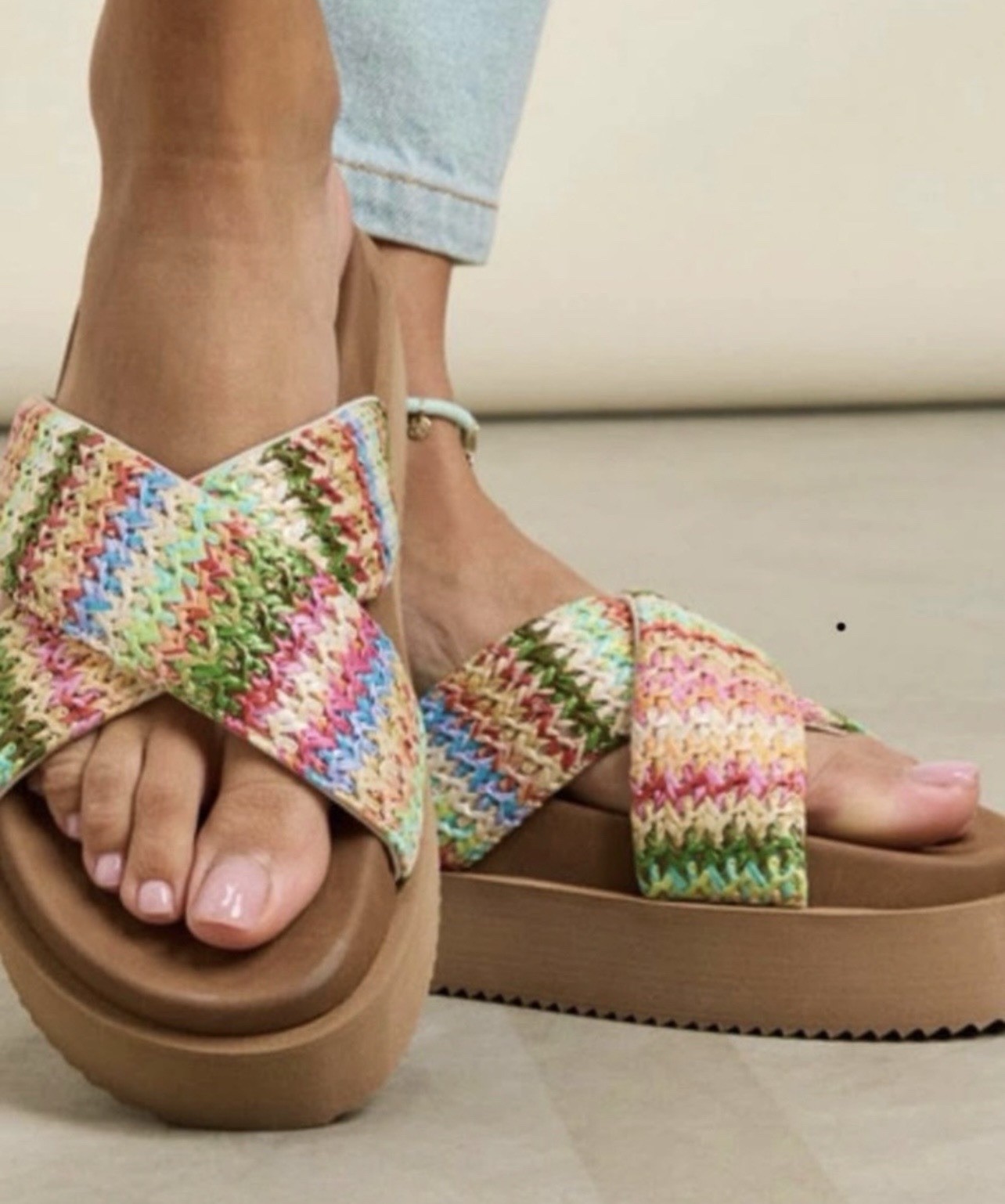 New Roxy Womens Syenna Hi Flat / Platform Sandal Woven Multicolor Women’s US 9