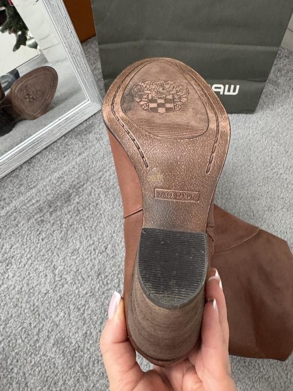Women Vince Camuto Boots Brown Leather 37.5