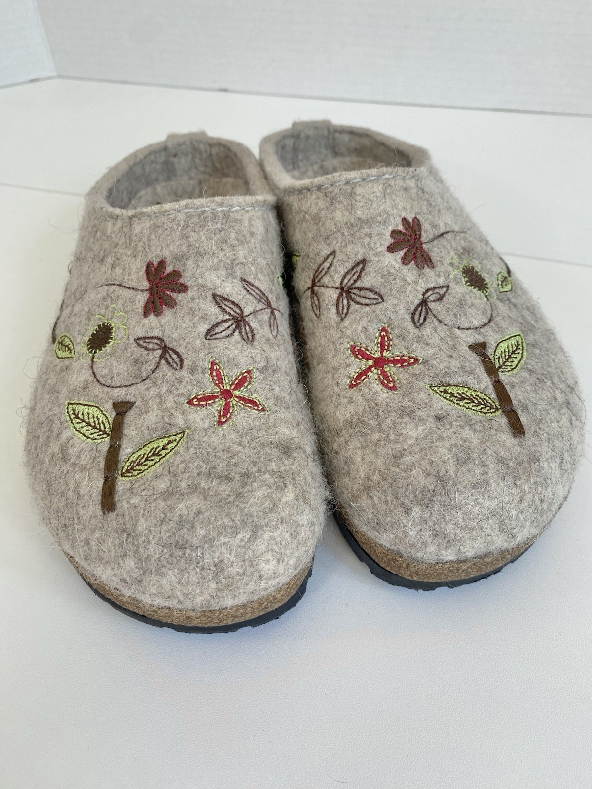 Haflinger Grizzly Wool Felt Clogs Slippers Women’s US 5 EU 36 Gray Excellent