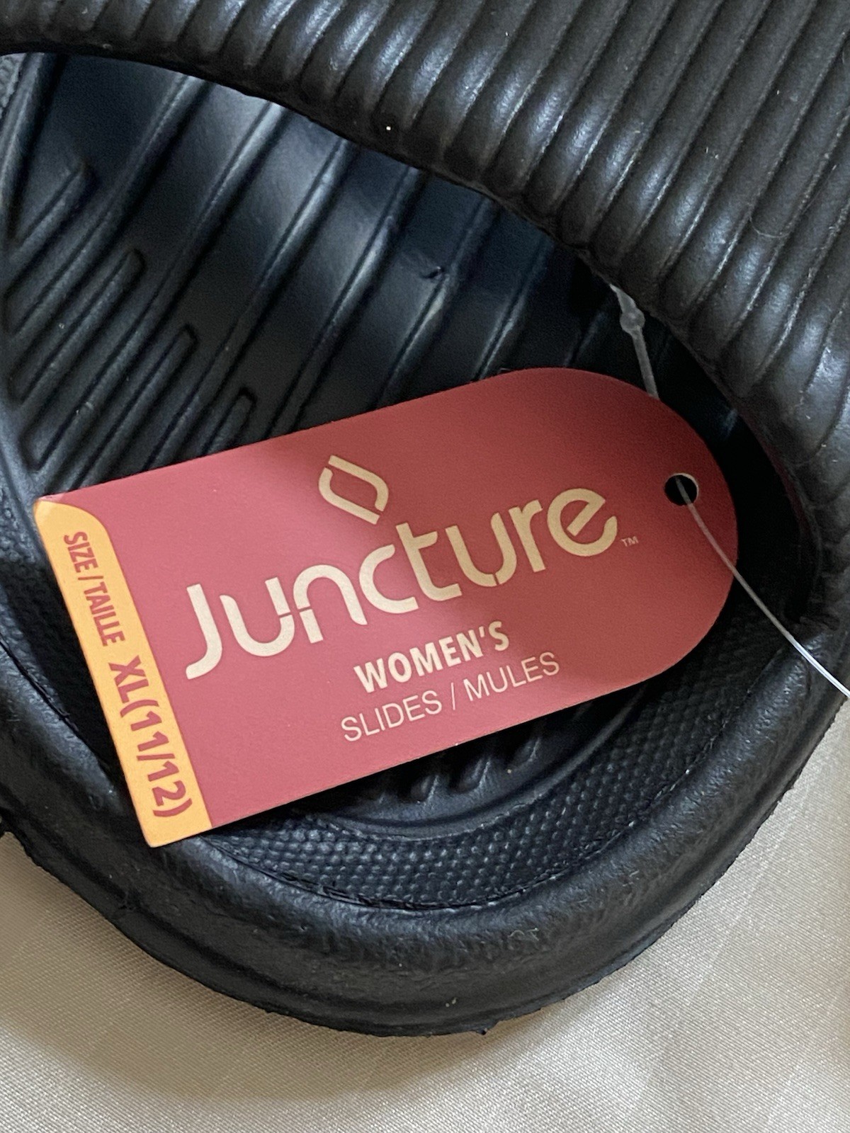NWT Women’s JUNCTURE Black Rubber Pool Slide/Mule Sandals – Size XL 11/12