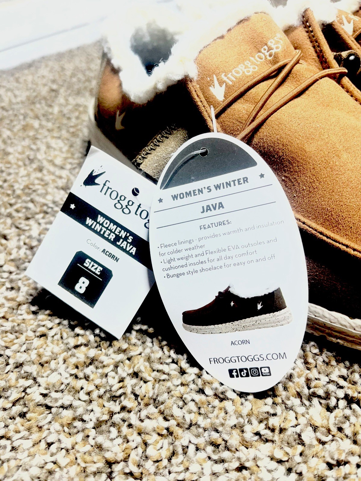 Frogg Toggs Winter Java Lace Up Women’s Light Weight Shoes – Acorn Size 9 New!!