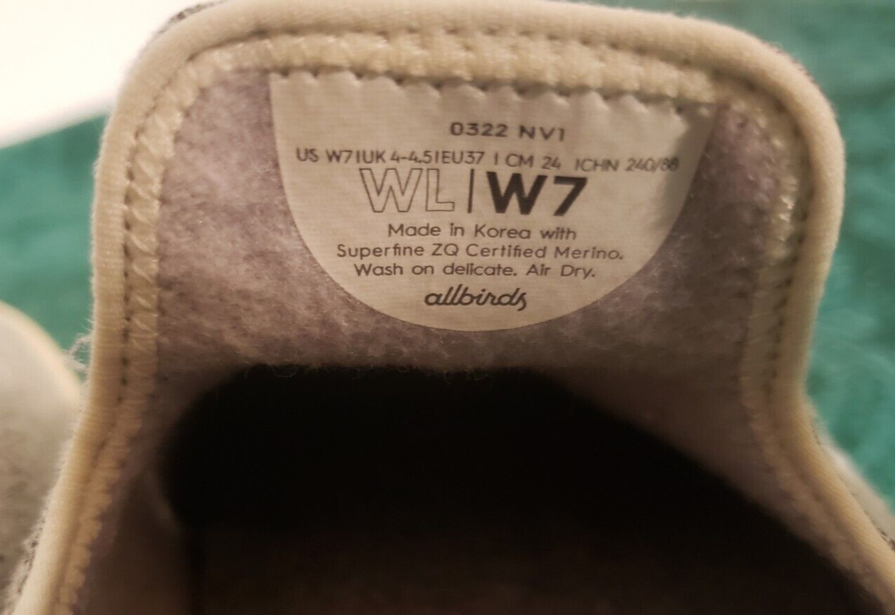 Allbirds Womens Size 7 Wool Lounger Sneakers Casual Gray Grey Flats Loafers EUC