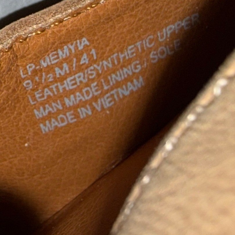 Lucky Brand Memyia Tan Leather Braided Ankle Strap Block Heel Pumps Shoes 9.5M