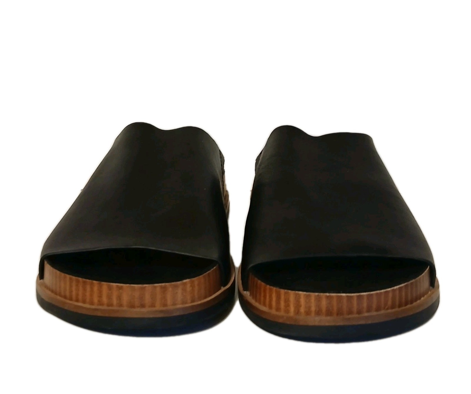Kelsi Dagger Brooklyn Squish Womens Leather Sandals Black Size 6.5 Slides