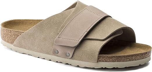 New in-Box Birkenstock Kyoto Nubuck Slide Sandal Narrow Taupe Black -Select Size