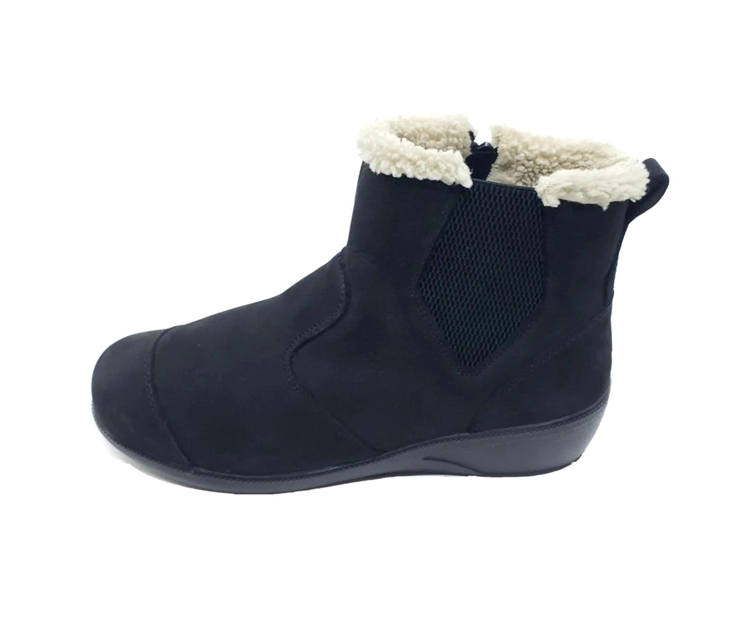 Drew Jayla Womens Boots Black Leather Shearling Lined Comfort Ankle Size 8.5 W