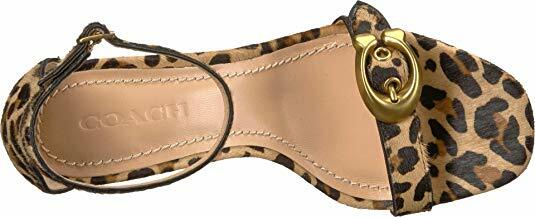 NWD Coach Natural Calf Hair Leopard Print Maya Sandal Signature Buckle 3.25″ H 7